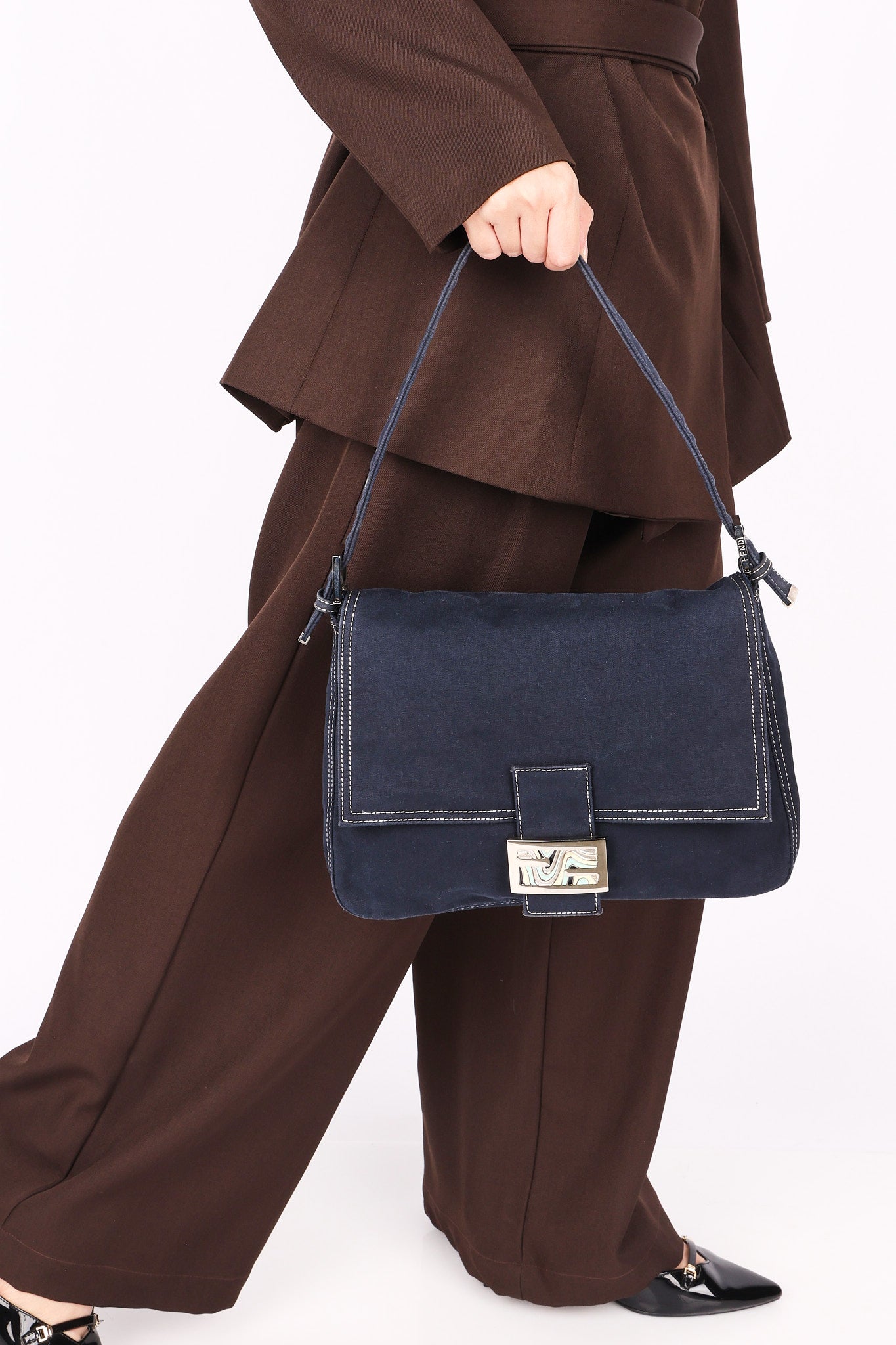Fendi Denim Mamma Forever Baguette