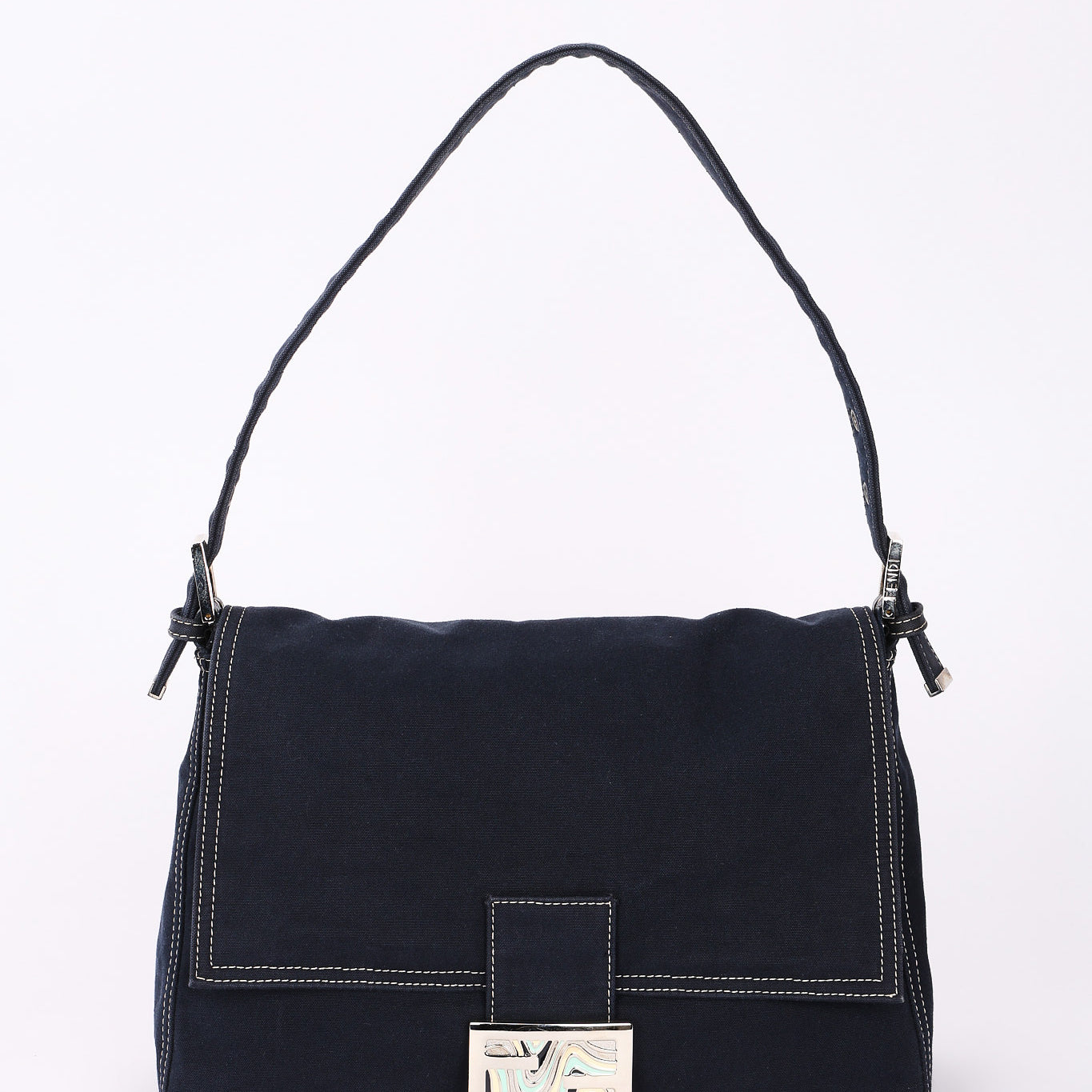 Fendi Denim Mamma Forever Baguette