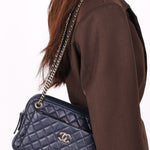 Chanel Bag Navy Calfskin CGHW
