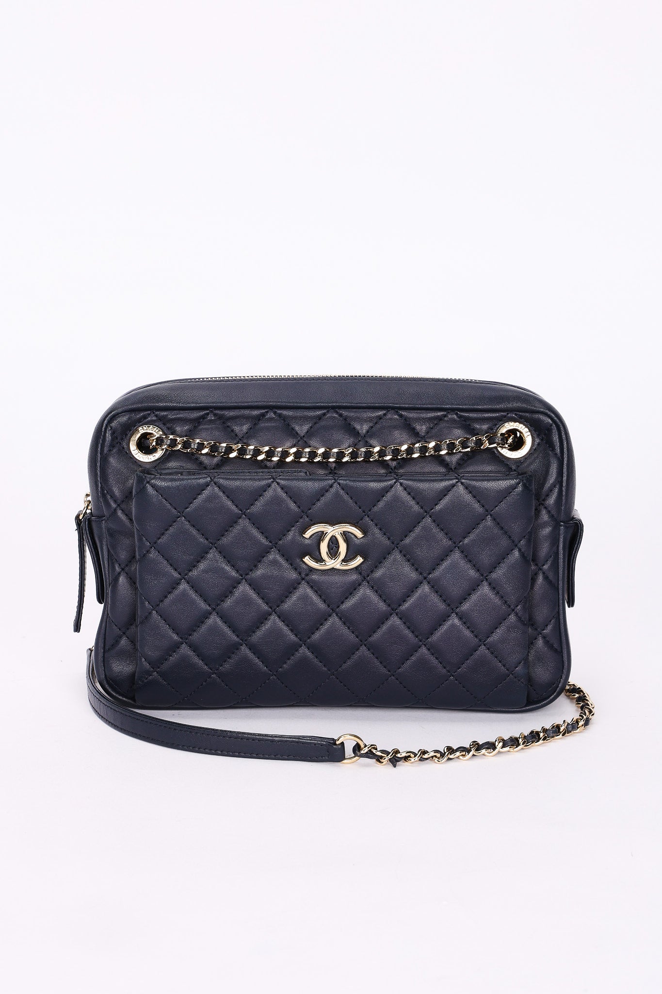Chanel Bag Navy Calfskin CGHW