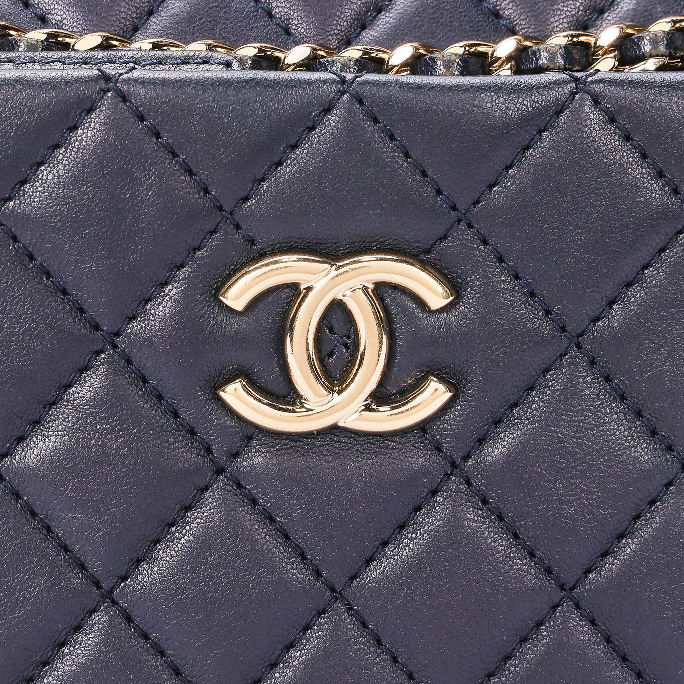 Chanel Bag Navy Calfskin CGHW