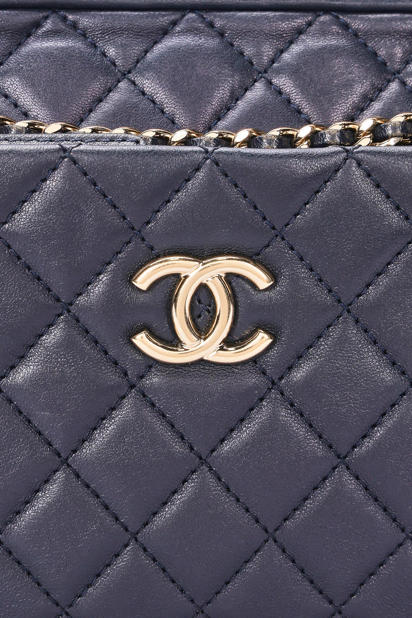 Chanel Bag Navy Calfskin CGHW