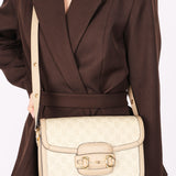 Gucci Monogram Supreme Horsebit 1955 Shoulder Bag