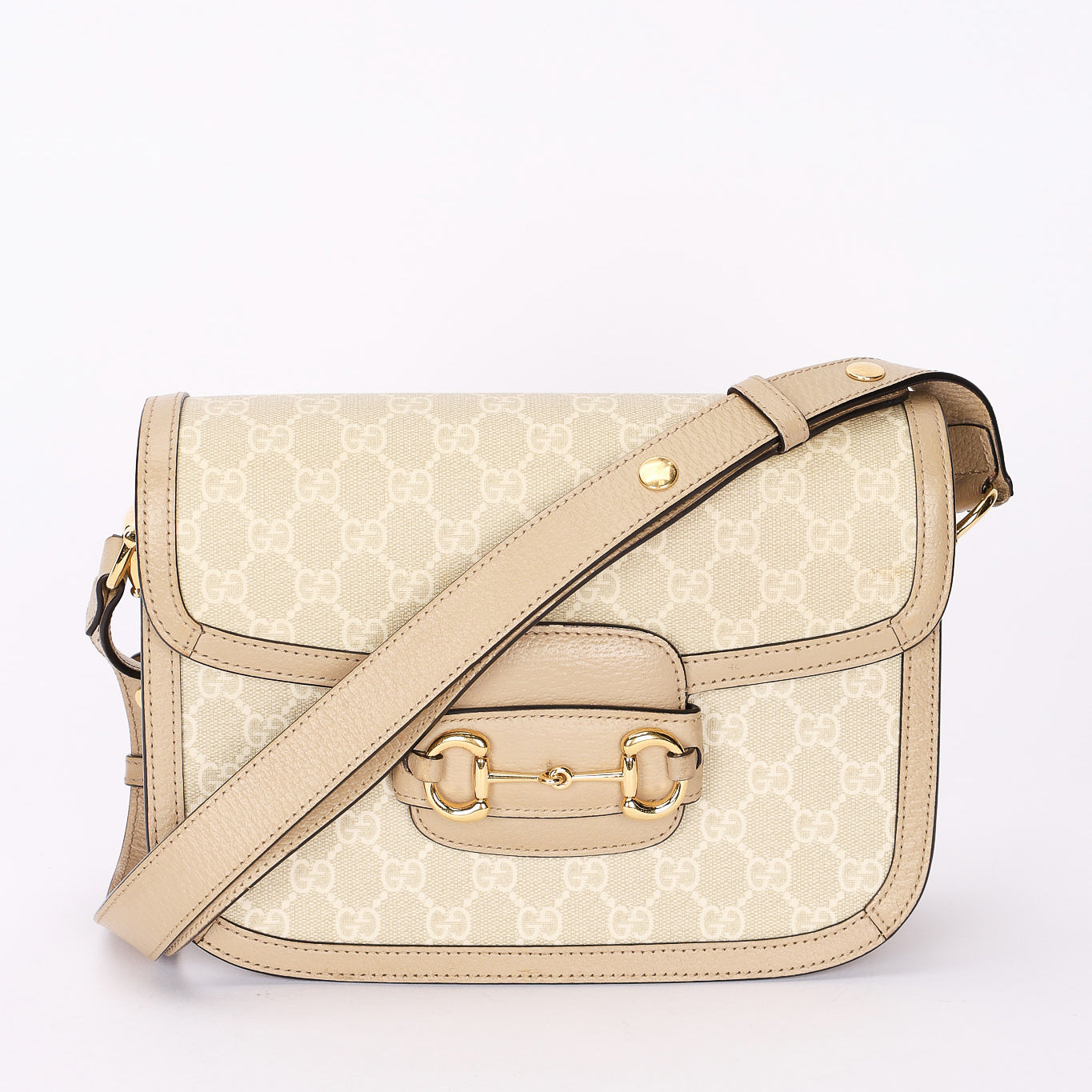 Gucci Monogram Supreme Horsebit 1955 Shoulder Bag