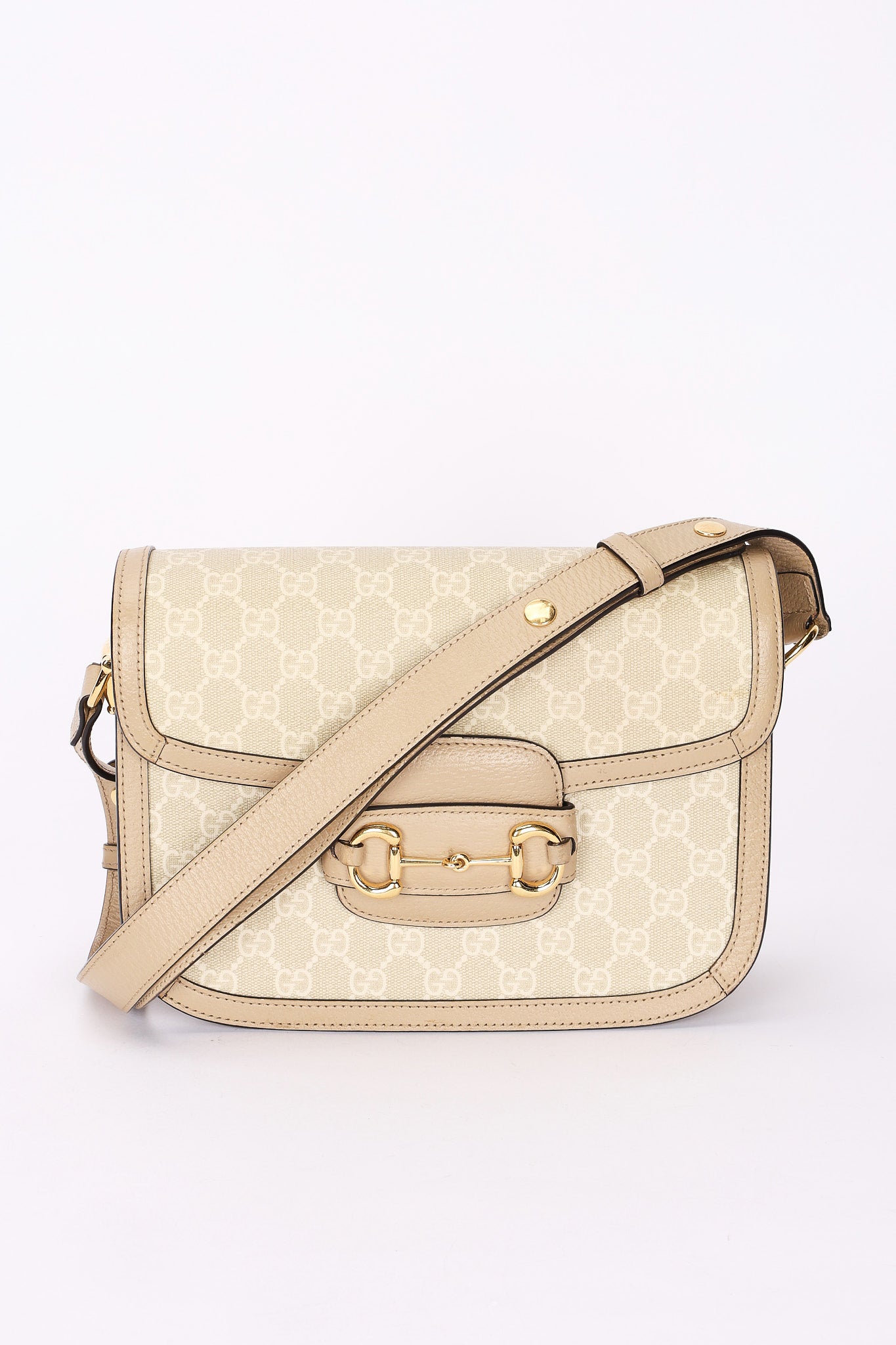 Gucci Monogram Supreme Horsebit 1955 Shoulder Bag