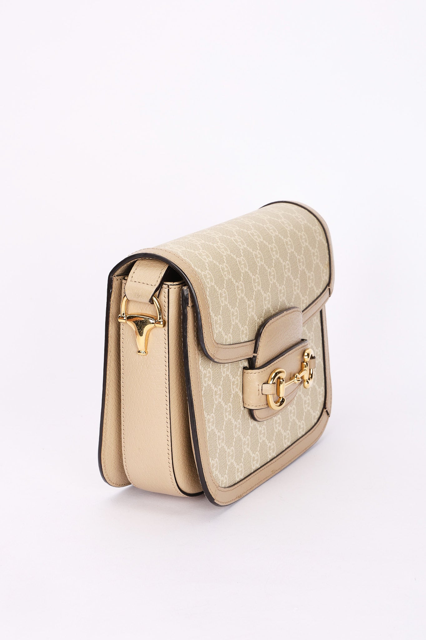 Gucci Monogram Supreme Horsebit 1955 Shoulder Bag
