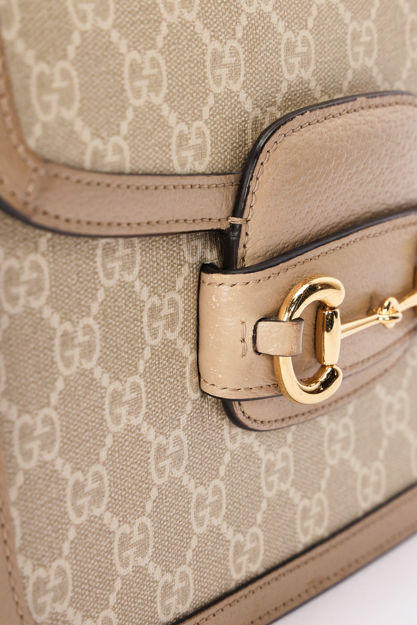 Gucci Monogram Supreme Horsebit 1955 Shoulder Bag