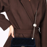 Chanel Crystal Pearl Crush Mini Rectangular Navy Velour CGHW