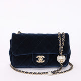 Chanel Crystal Pearl Crush Mini Rectangular Navy Velour CGHW