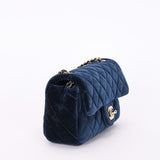 Chanel Crystal Pearl Crush Mini Rectangular Navy Velour CGHW