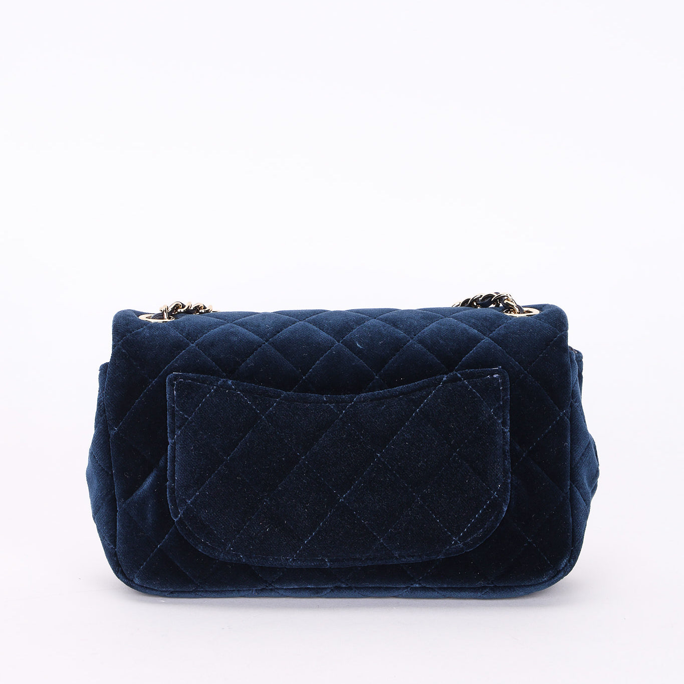 Chanel Crystal Pearl Crush Mini Rectangular Navy Velour CGHW
