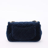 Chanel Crystal Pearl Crush Mini Rectangular Navy Velour CGHW