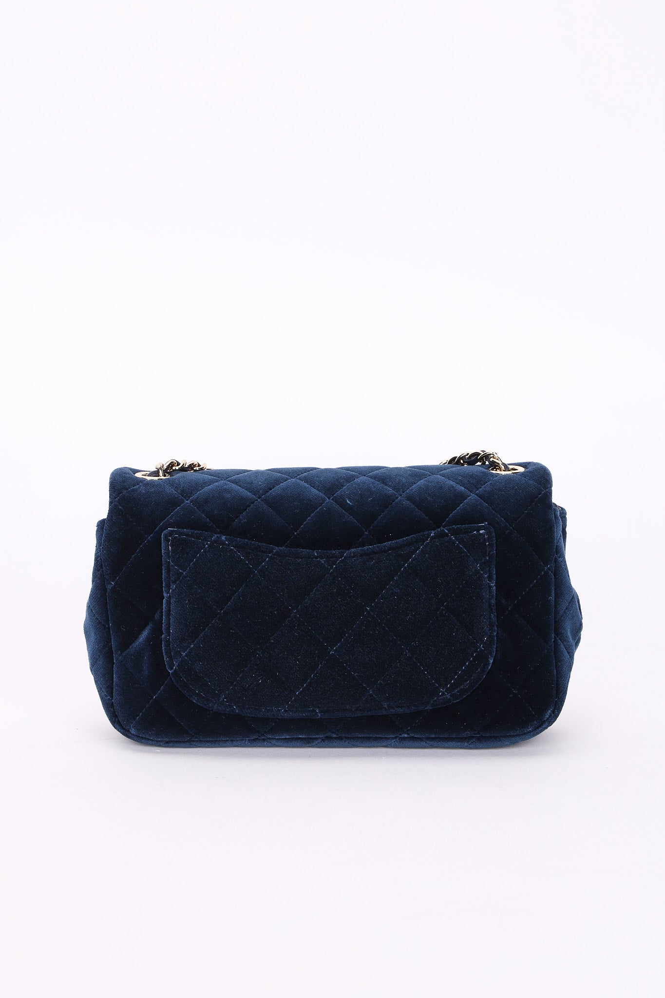 Chanel Crystal Pearl Crush Mini Rectangular Navy Velour CGHW