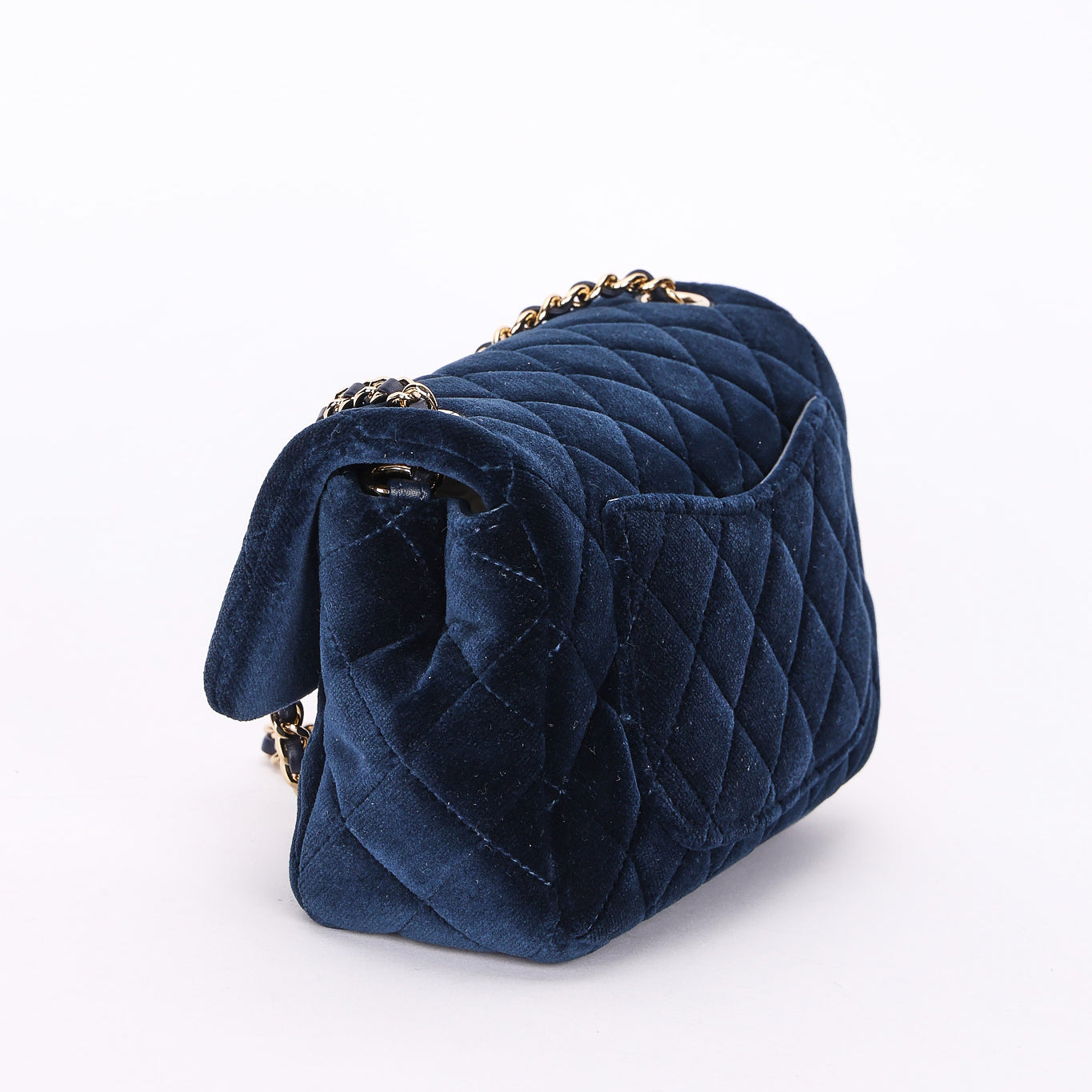 Chanel Crystal Pearl Crush Mini Rectangular Navy Velour CGHW
