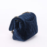 Chanel Crystal Pearl Crush Mini Rectangular Navy Velour CGHW