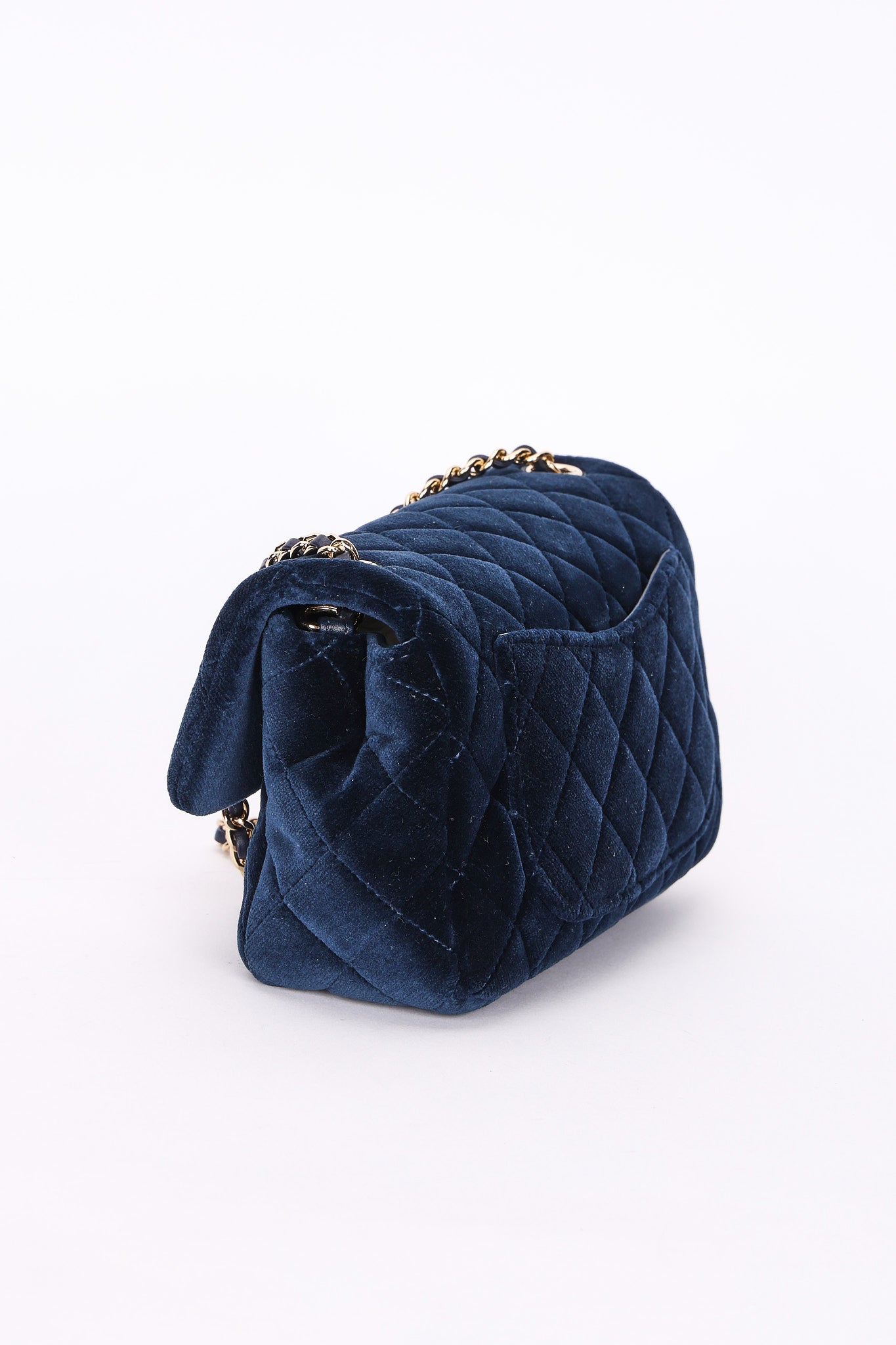Chanel Crystal Pearl Crush Mini Rectangular Navy Velour CGHW