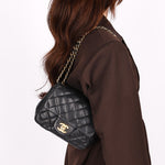 Chanel Square Mini Flap Black Lambskin AGHW