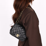 Chanel Square Mini Flap Black Lambskin AGHW
