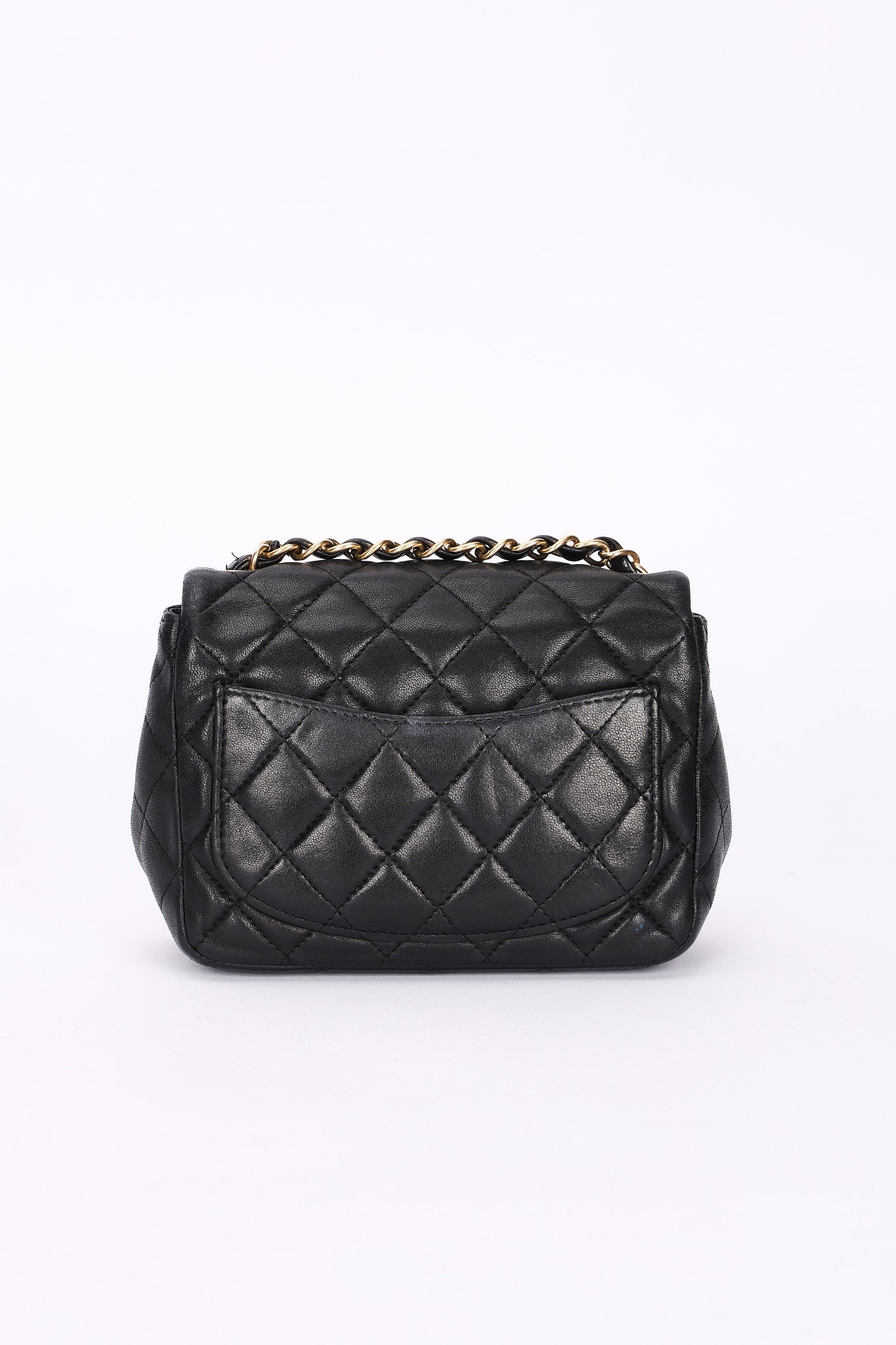 Chanel Square Mini Flap Black Lambskin AGHW