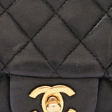 Chanel Square Mini Flap Black Lambskin AGHW