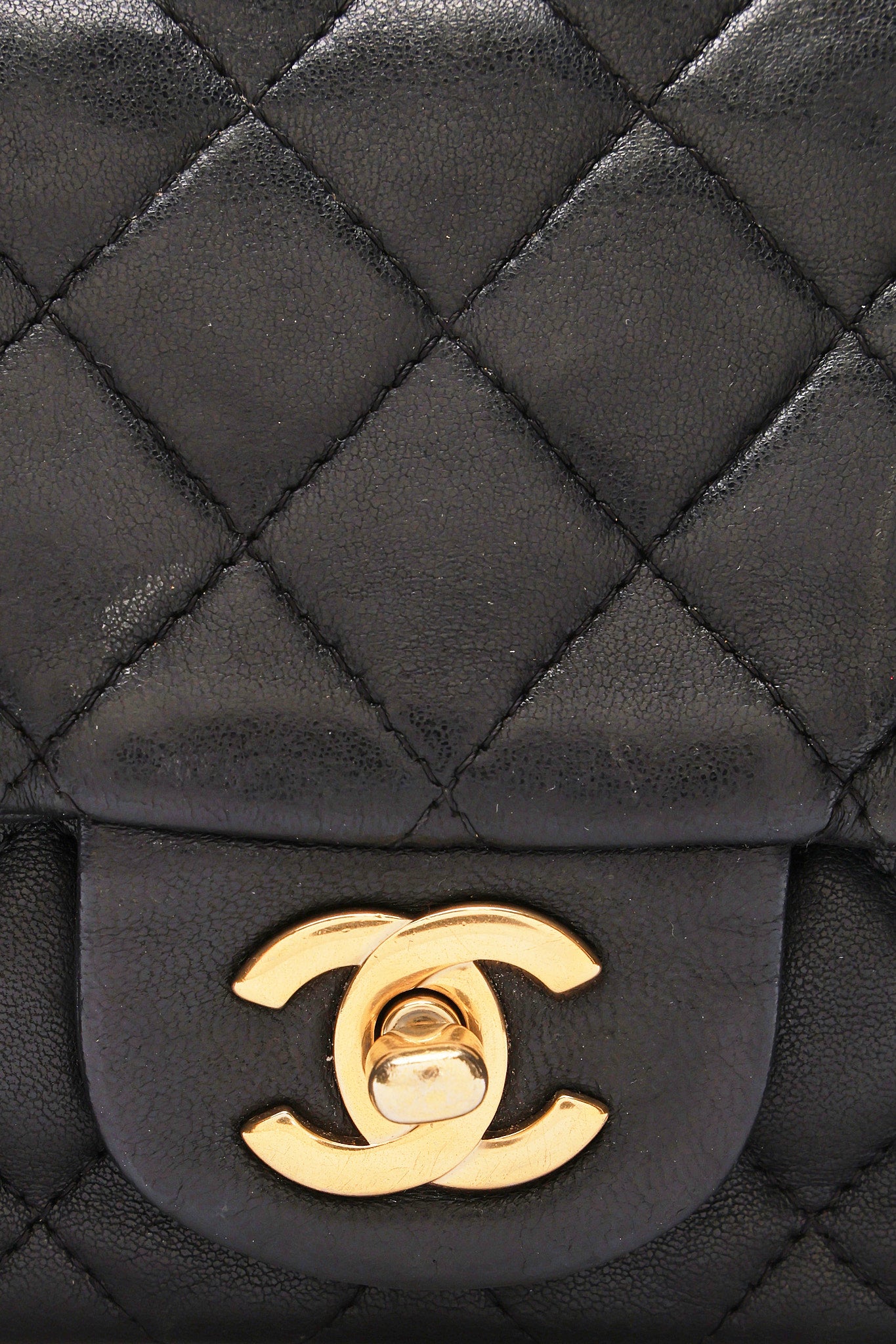 Chanel Square Mini Flap Black Lambskin AGHW