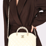 Chanel Dome Shoulder Bag White Patent GHW