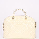 Chanel Dome Shoulder Bag White Patent GHW