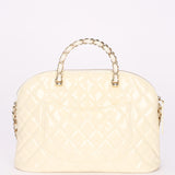 Chanel Dome Shoulder Bag White Patent GHW