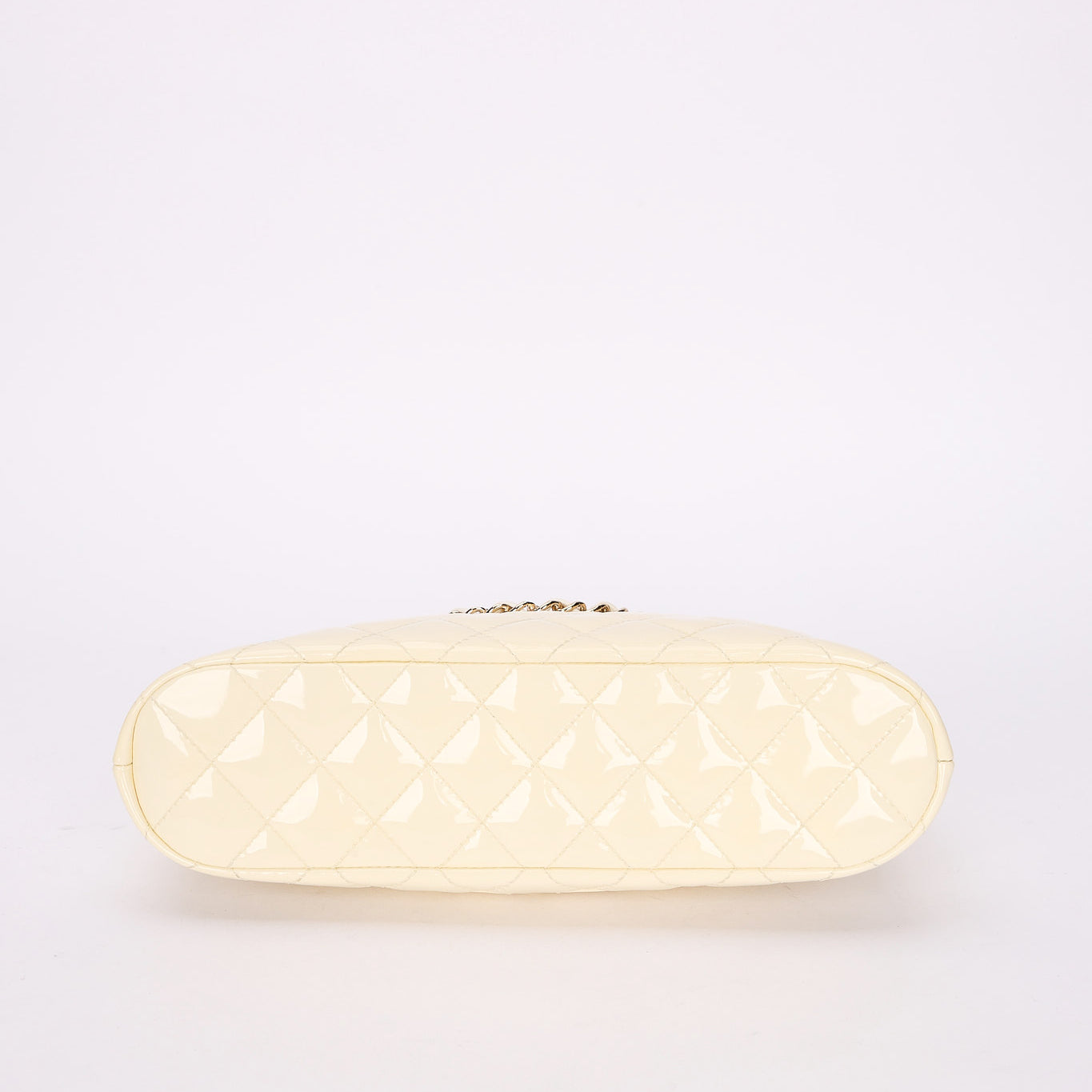 Chanel Dome Shoulder Bag White Patent GHW