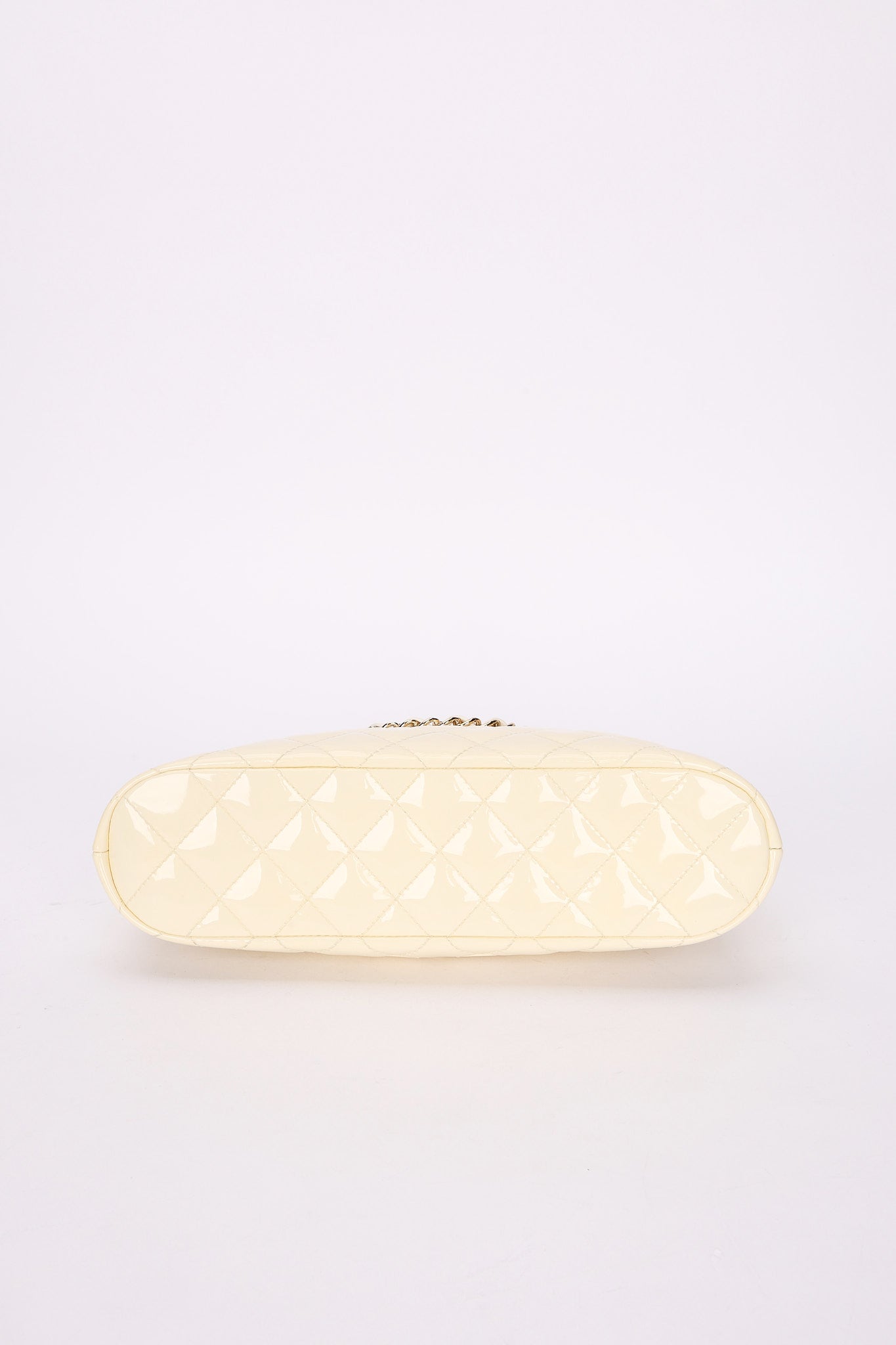 Chanel Dome Shoulder Bag White Patent GHW