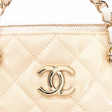 Chanel Dome Shoulder Bag White Patent GHW