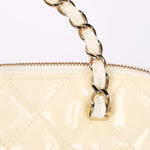Chanel Dome Shoulder Bag White Patent GHW