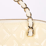 Chanel Dome Shoulder Bag White Patent GHW