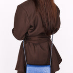 Chanel Camellia Wallet on Chain Blue Calfskin SHW
