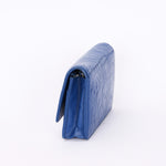 Chanel Camellia Wallet on Chain Blue Calfskin SHW