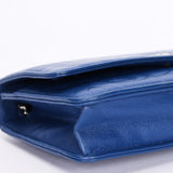Chanel Camellia Wallet on Chain Blue Calfskin SHW