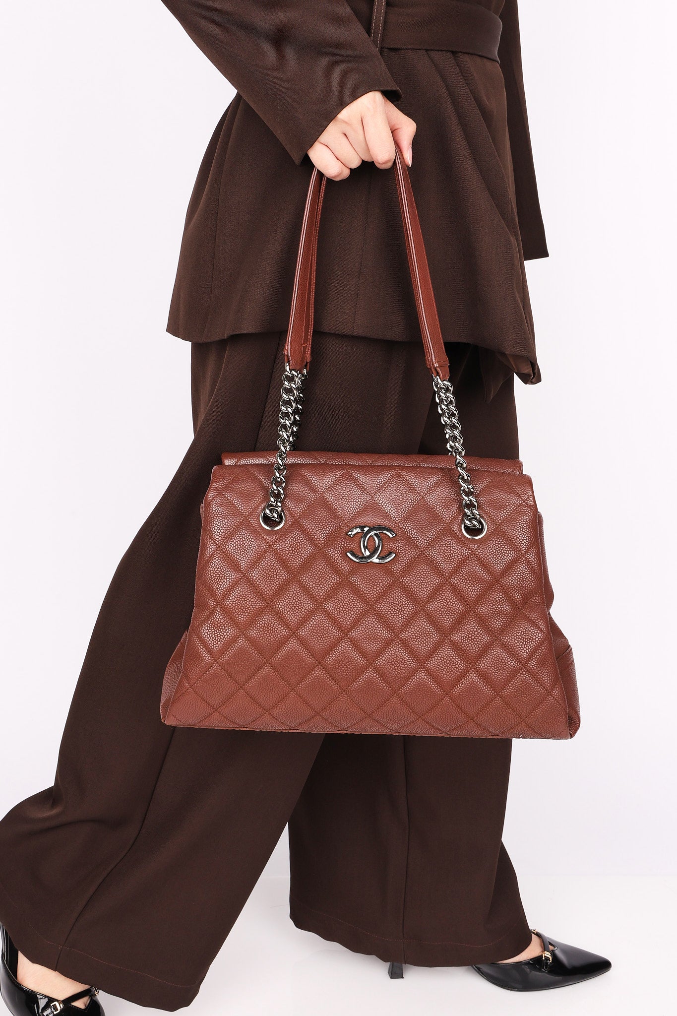 Chanel Bag Brown Caviar DSHW