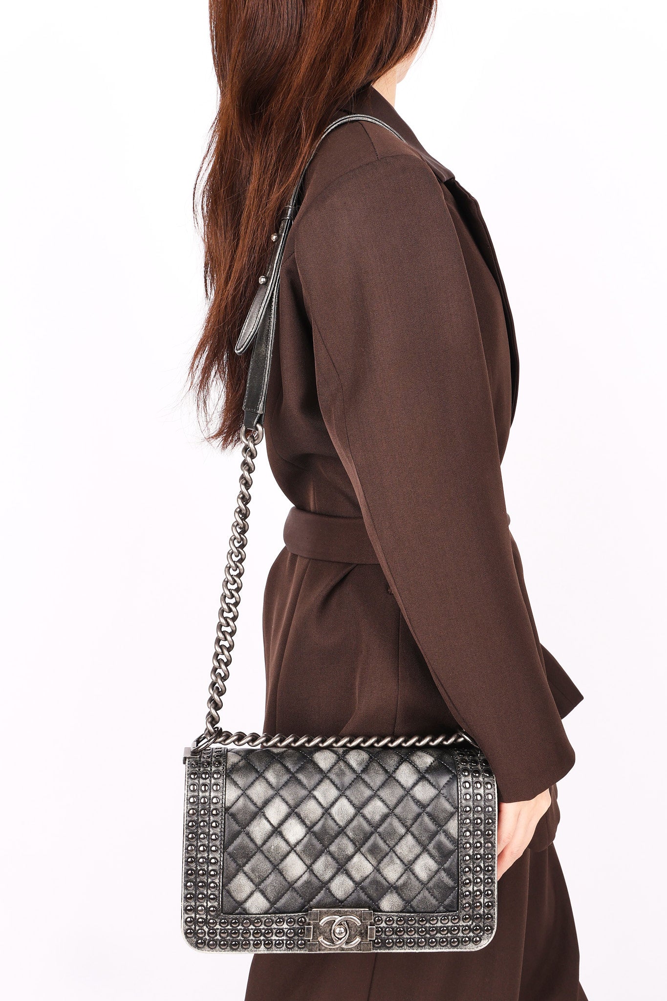 Chanel Medium Paris-Dallas Studded Boy Bag Distressed Calfskin RHW