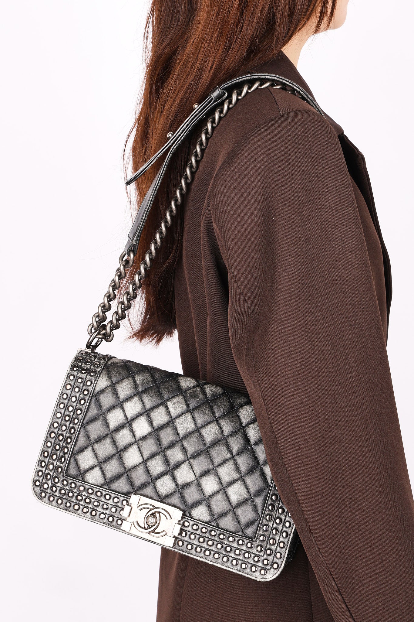 Chanel Medium Paris-Dallas Studded Boy Bag Distressed Calfskin RHW