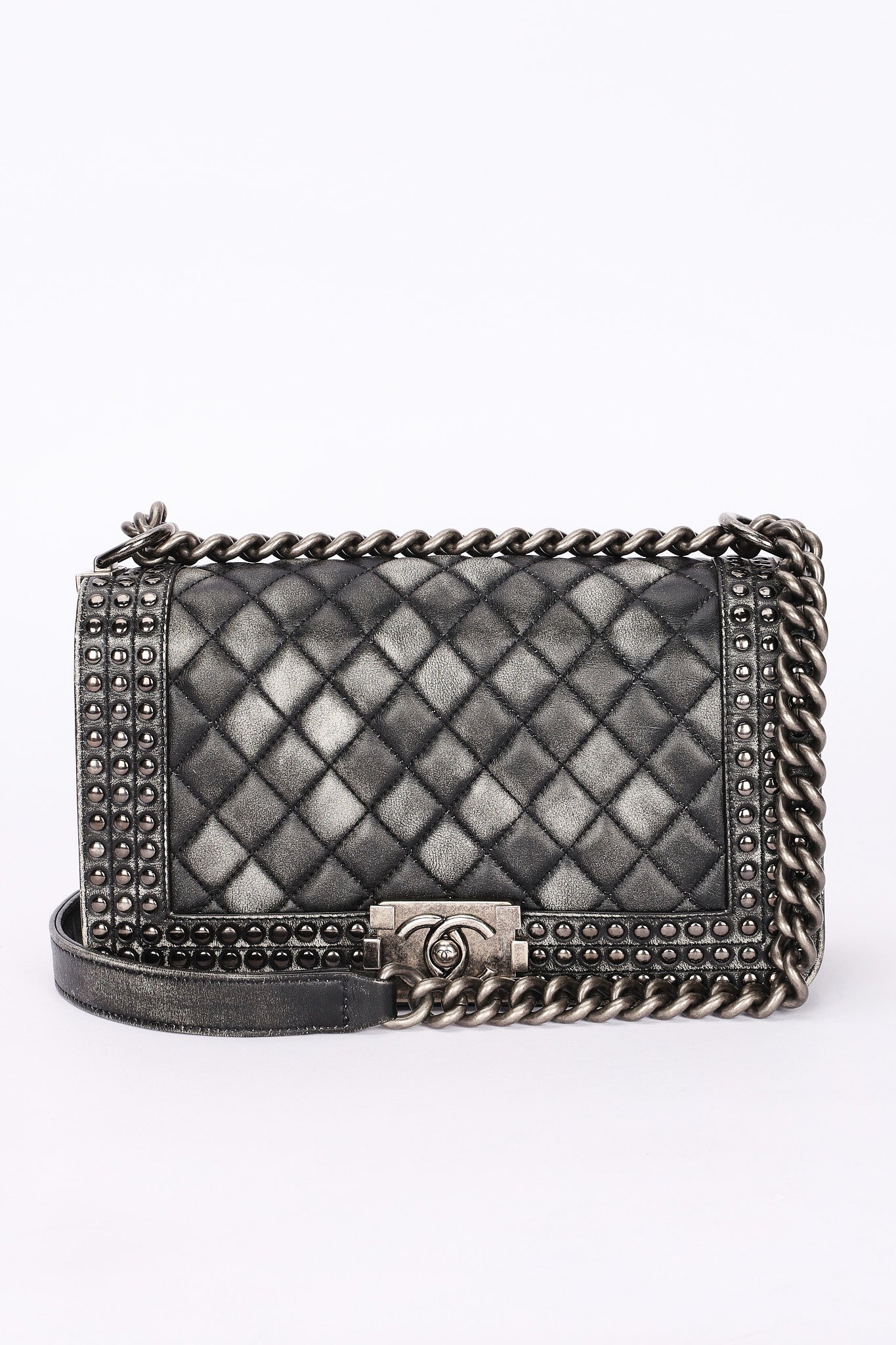 Chanel Medium Paris-Dallas Studded Boy Bag Distressed Calfskin RHW