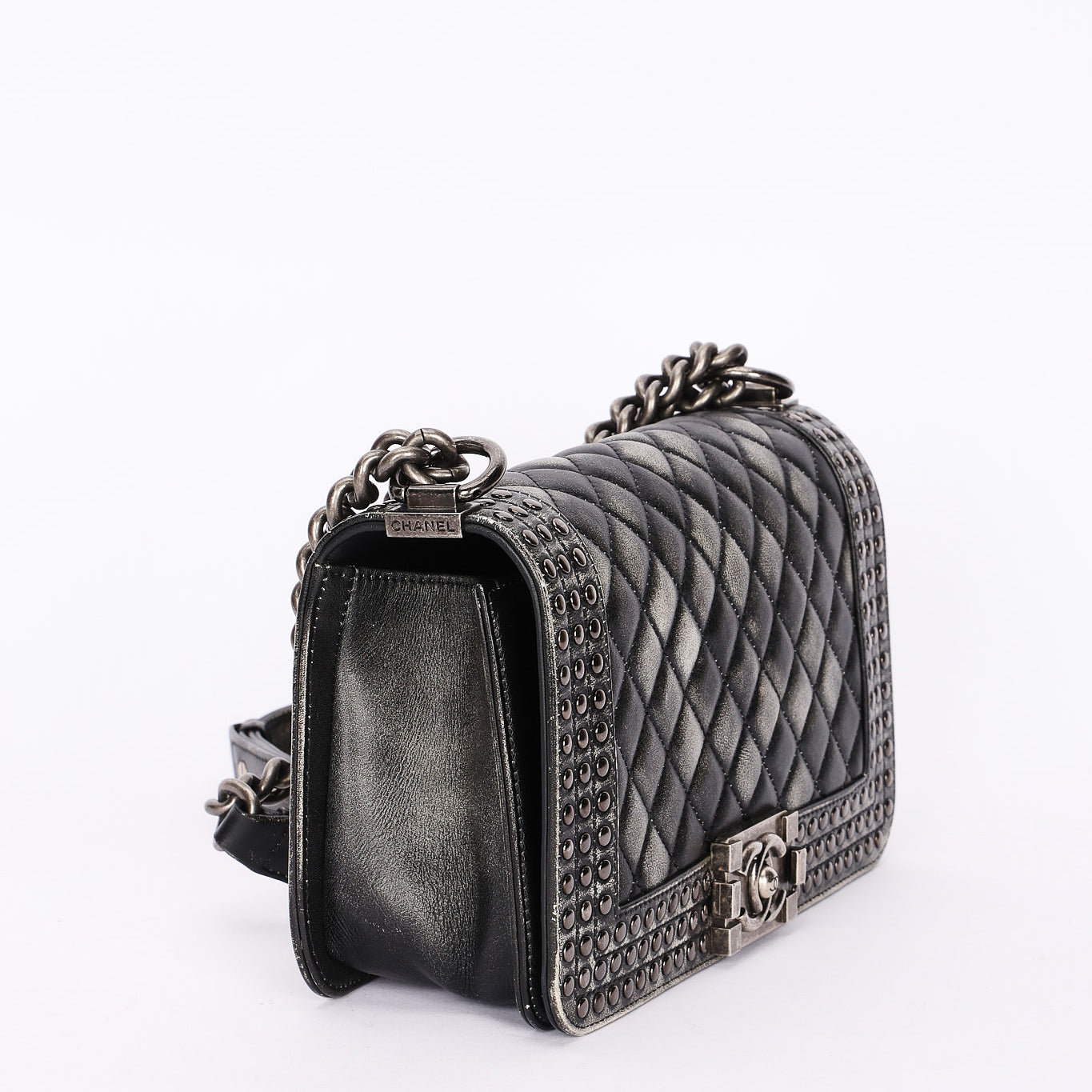 Chanel Medium Paris-Dallas Studded Boy Bag Distressed Calfskin RHW