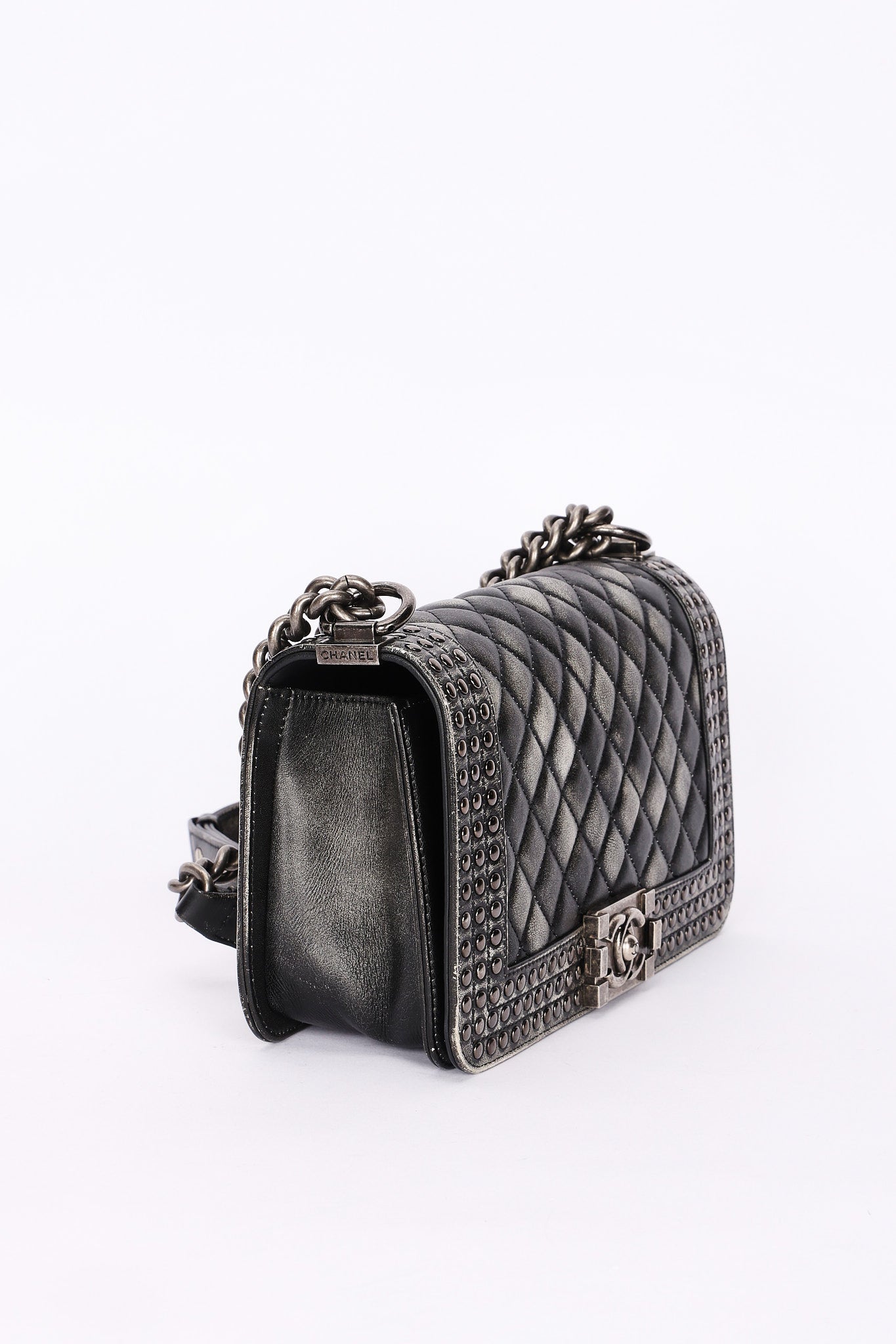 Chanel Medium Paris-Dallas Studded Boy Bag Distressed Calfskin RHW