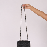 Rare Chanel Mini Square Flap Black Caviar 2009 SHW