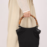 Gucci Monogram Canvas Bamboo Top Handle Bag
