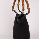 Gucci Monogram Canvas Bamboo Top Handle Bag