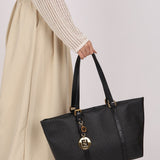 Fendi Zucchino Shopping Tote Black Coated Canvas
