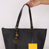 Fendi Zucchino Shopping Tote Black Coated Canvas
