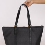 Fendi Zucchino Shopping Tote Black Coated Canvas