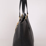 Fendi Zucchino Shopping Tote Black Coated Canvas