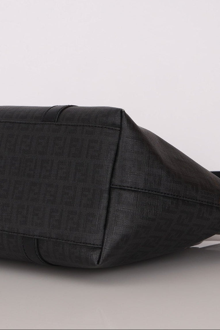 Fendi Zucchino Shopping Tote Black Coated Canvas